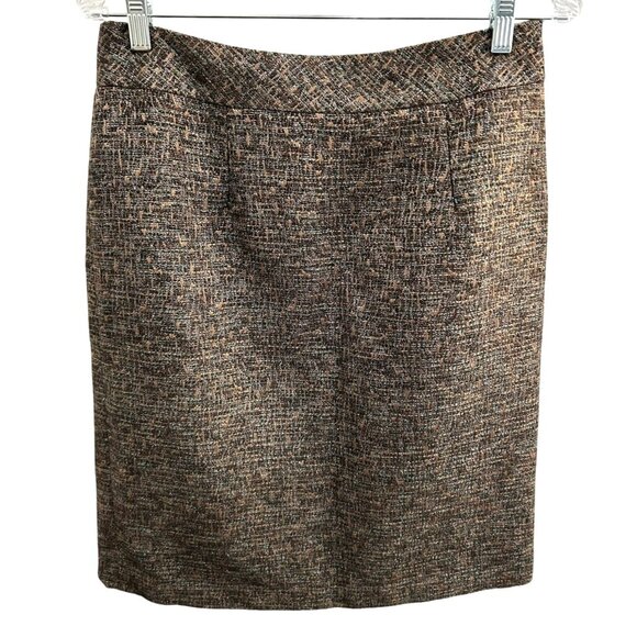 Coldwater Creek Womens Brown Tweed Pencil Skirt Sz 10 Petite - Picture 1 of 9